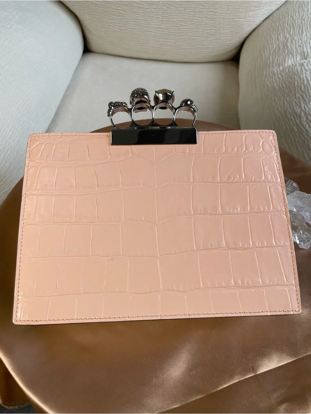 NWT Alexander McQueen Knuckle Clutch with Dust Bag and Branded Cards